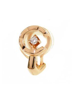 Chanel Coco Crush Collection Single Clip Pink Gold 18K Diamond Earrings